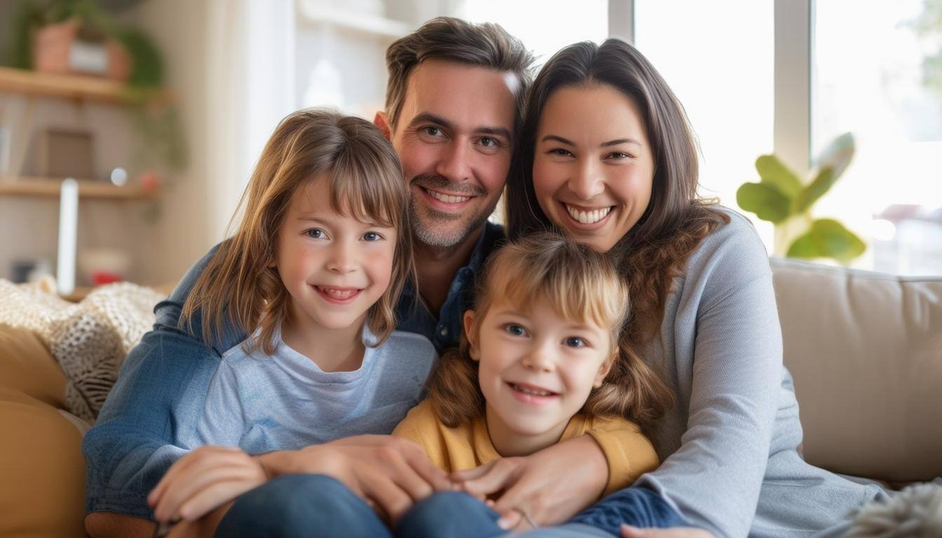 Family with 2 kids
